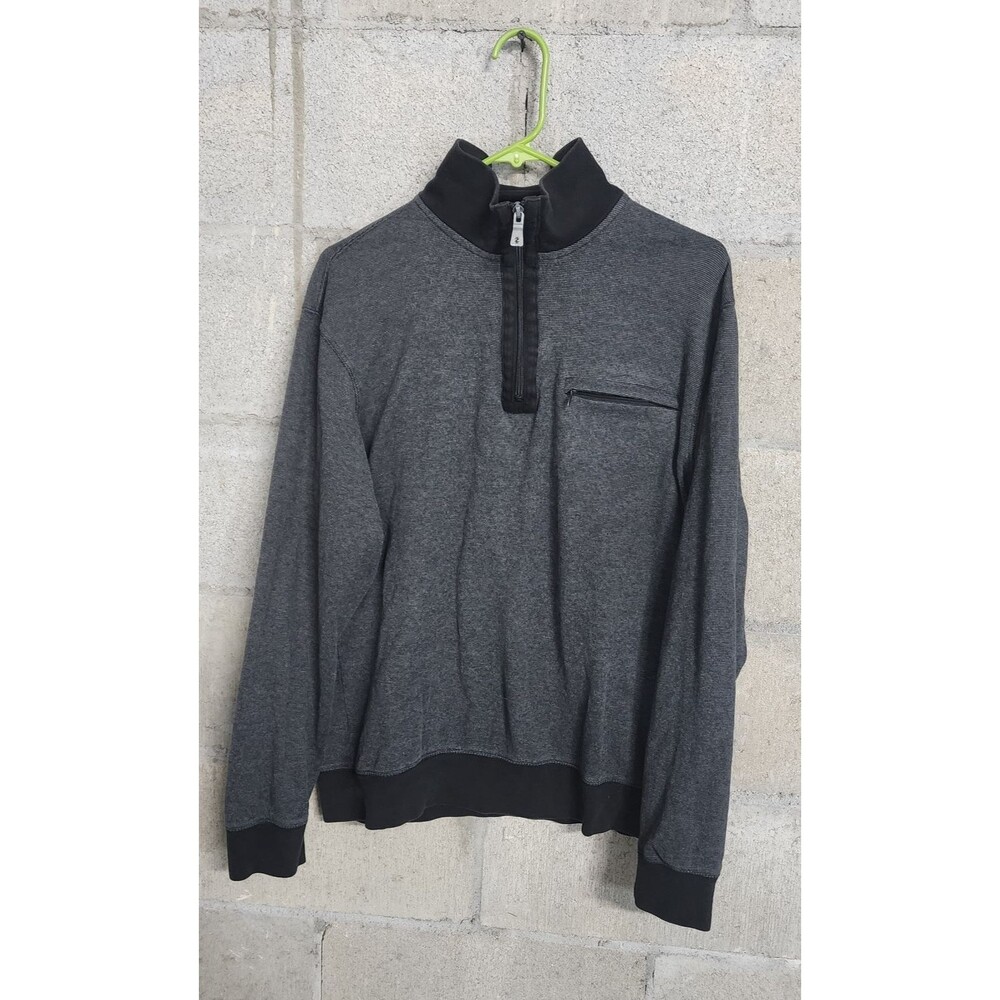 Vintage IZOD Long Sleeve 1/4 Zip Chest Pocket Men's Sweater Gray Size M